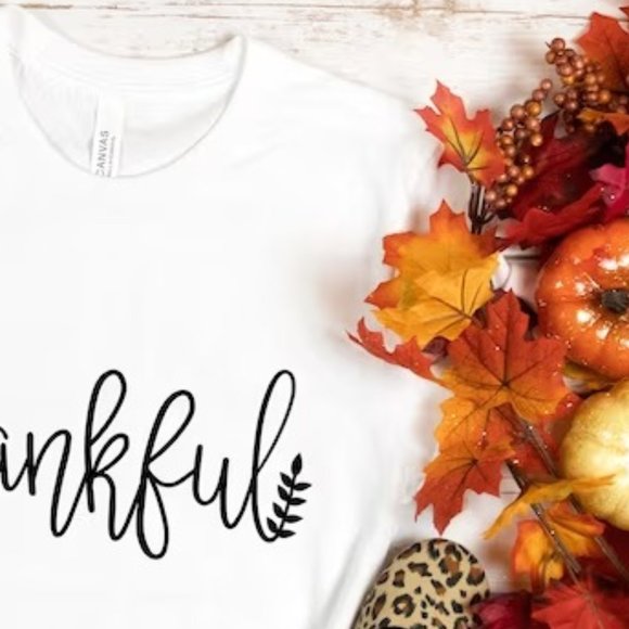 Thankful, Thankful Shirt, Thanksgiving T Shirt, Cute Thankful heart t-shirt - Picture 5 of 5
